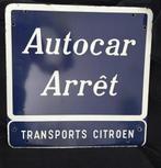 Citroen emaille reclamebord Autocar Arret 50x50cm, Verzamelen, Ophalen of Verzenden, Zo goed als nieuw, Reclamebord