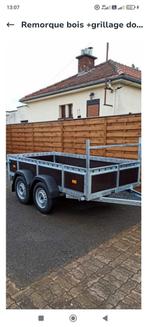 Remorque NEUVE doubles essieux 2m60 1m30 avec rehausses, Auto diversen, Aanhangers en Bagagewagens, Ophalen, Nieuw