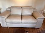 2 Beige Lederen zetels - merk Muse, Huis en Inrichting, Ophalen, Tweepersoons, Leer, Zo goed als nieuw