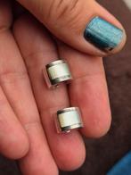 Vintage solid zilveren parelmoer oorbellen 925 gestempeld, Ophalen of Verzenden, Zo goed als nieuw