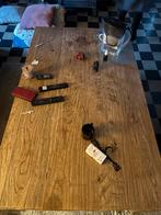 Canaper cuir + table bois salon, Maison & Meubles, Ameublement | Revêtements de sol, Enlèvement, Utilisé, Brun, Autres types