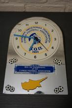 vintage voetbal spiegel klok van cyprus football association, Ophalen of Verzenden