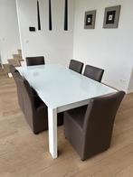 Eettafel met 6 stoelen, Ophalen, Zo goed als nieuw, Modern hedendaags, 6 tot 8 stoelen