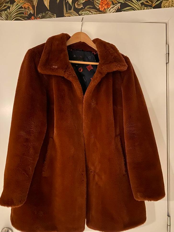 Oakwood teddy jas / fake fur – maat 36 - roodbruin, Kleding | Dames, Jassen | Winter, Zo goed als nieuw, Maat 36 (S), Bruin, Ophalen of Verzenden