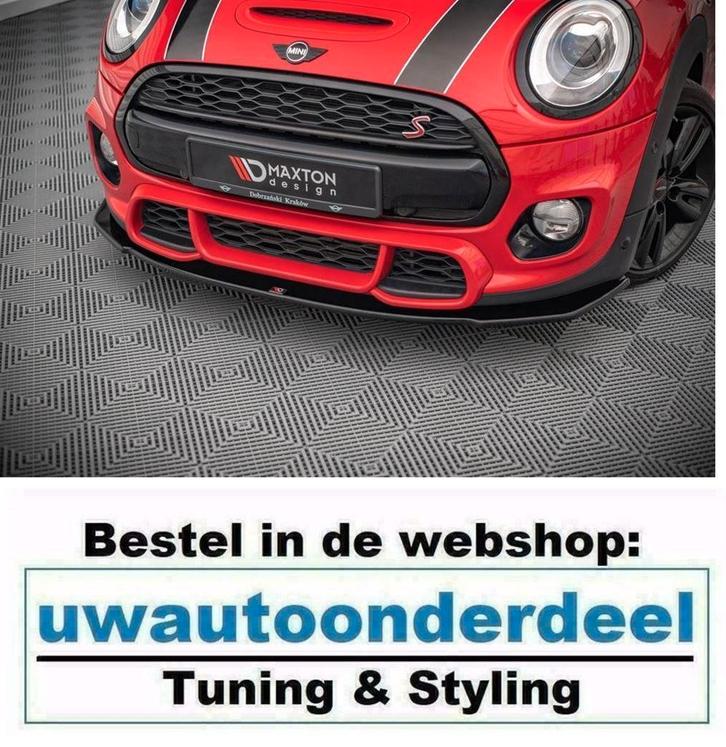 Maxton Spoiler Lip Splitter Voor Mini Cooper S JCW F56, Auto diversen, Tuning en Styling, Verzenden