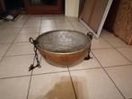 Grote koperen ketel met ketting – diameter 52 cm, Antiek en Kunst, Ophalen, Koper