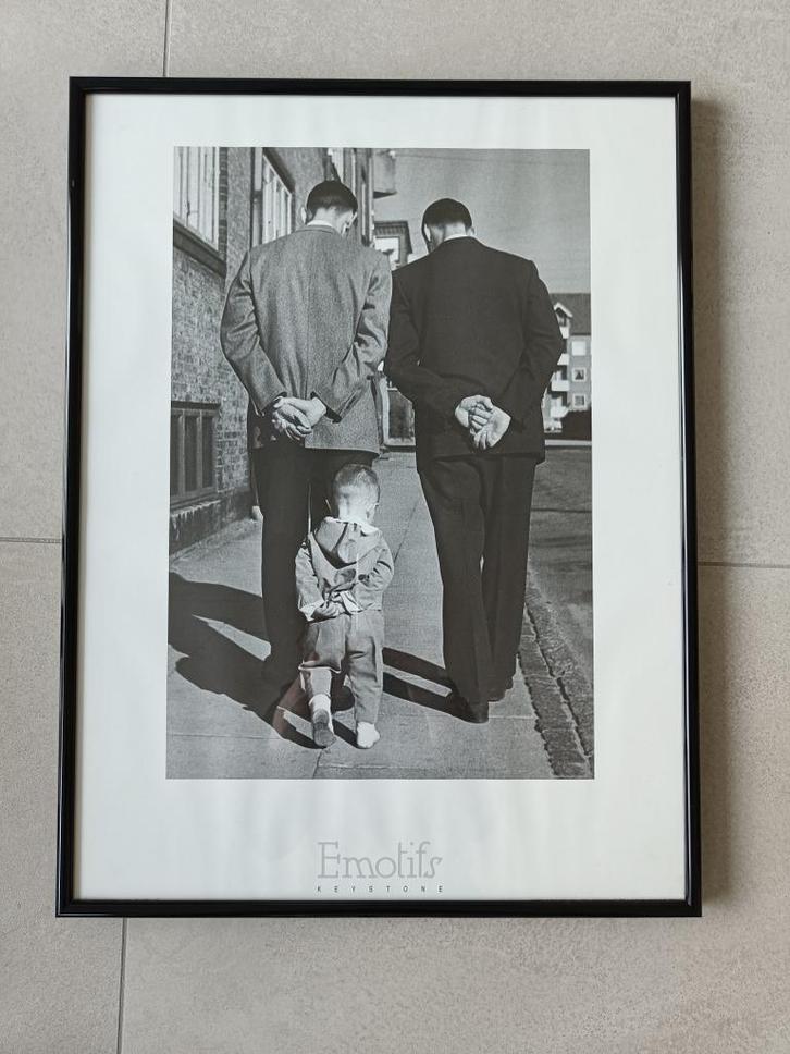 poster vintage in kader 61,5 x 46,5, Verzamelen, Posters, Gebruikt, Overige onderwerpen, A1 t/m A3, Rechthoekig Staand, Met lijst