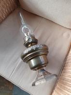 Olielamp in koper, vintage staanlamp in porselein met elektr, Ophalen