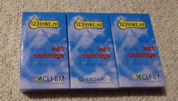 Inktcartridge 1 2 3 / Geel en Magenta/ Nieuw beschikbaar voor biedingen