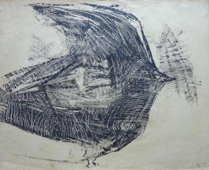 GUY BULCKE / VOGEL / ORIGINEEL WERK / 40x50cm / SIG / 1960, Antiek en Kunst, Kunst | Tekeningen en Fotografie, Ophalen of Verzenden