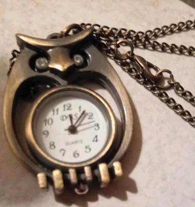 Zak Horloge van 1 bronzen uil opwindbaar!, Handtassen en Accessoires, Horloges | Dames, Zo goed als nieuw, Zakhorloge, Overige materialen
