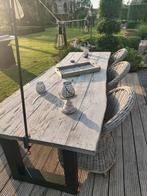 Prachtige grote tafel volle eik voor tuin 1m op 3m lang, Ophalen of Verzenden, Zo goed als nieuw, Aluminium