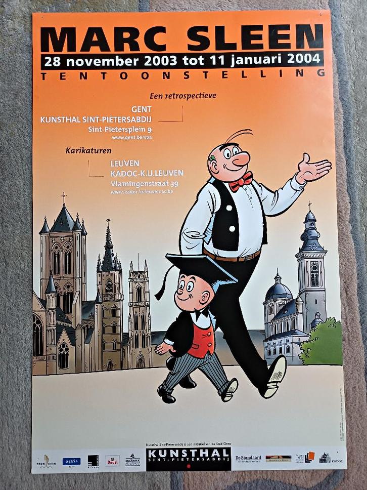 Affiche /poster Marc Sleen retropsectieve Kunsthal Gent 2004, Verzamelen, Stripfiguren, Ophalen of Verzenden