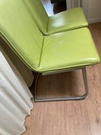 Lederen stoelen lime groen, Vier, Gebruikt, Ophalen of Verzenden, Overige kleuren