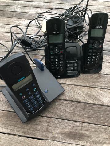 Set van 3 draadloze telefoons in werkende staat