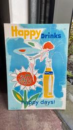 Oud reclamebord Happy drinks, Verzamelen, Ophalen of Verzenden, Zo goed als nieuw, Reclamebord