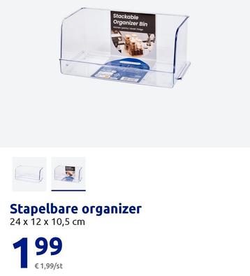 Stapelbare organizers beschikbaar voor biedingen