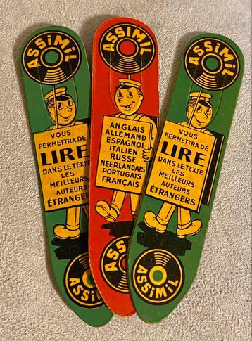 MARQUE PAGE SIGNET PUBLICITAIRE VINTAGE : ASSIMIL, Comme neuf