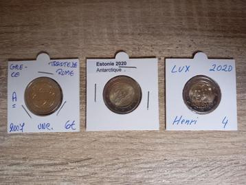 3 x 2 euro UNC (Grèce, Estonie et Luxembourg)