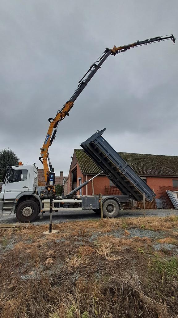 Vrachtwagen met kraan en containersysteem, Auto's, Vrachtwagens, Bedrijf, Mercedes-Benz, Diesel, Euro 4, 2 deurs, Handgeschakeld