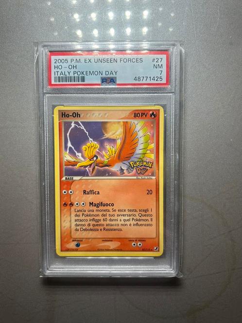 Pokémon - PSA 7 - Ho-Oh - EX Unseen Forces Italy Pokemon Day, Hobby & Loisirs créatifs, Jeux de cartes à collectionner | Pokémon