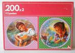2 petits puzzles vintage de 200 pièces + posters, Enlèvement ou Envoi, Moins de 500 pièces, Utilisé, Puzzle