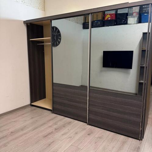 Donkere schuifdeurkast met spiegels 290x220, Huis en Inrichting, Woonaccessoires | Kamerschermen, Zo goed als nieuw, Ophalen of Verzenden