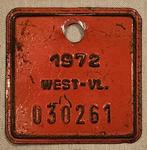 Fietsplaat West-Vlaanderen 1972 rood 030261
Dit, Ophalen of Verzenden