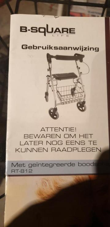 Rollator met boodschappen mandje, Enlèvement, Pliable, Comme neuf