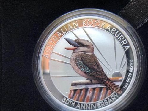 2020 Aus - Kookaburra WMF Berlin editie - 1 oz coloured silv, Postzegels en Munten, Munten | Oceanië, Losse munt, Zilver, Ophalen of Verzenden