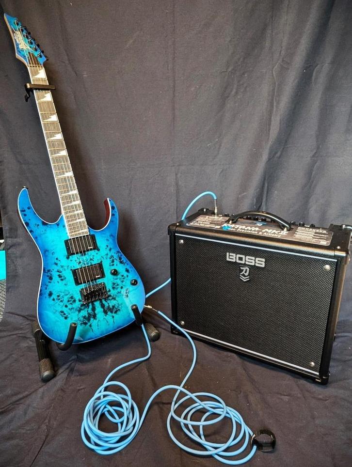 Guitare Ibanez + Ampli Boss Katana MK2, Muziek en Instrumenten, Snaarinstrumenten | Gitaren | Elektrisch, Zo goed als nieuw, Ibanez