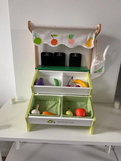 Tender Leaf Houten Marktkraam, Kinderen en Baby's, Speelgoed | Houten speelgoed, Zo goed als nieuw, Ophalen