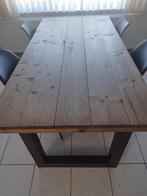 Hele mooie steigerhouten tafel met 4 stoelen, Huis en Inrichting, Ophalen, Zo goed als nieuw