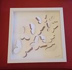 Cadre 30x30 papillons blancs fond mauve, Enlèvement