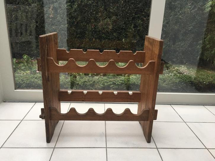 beau casier à vin en bois massif, Maison & Meubles, Accessoires pour la Maison | Porte-bouteilles, Comme neuf, Bois, 5 à 15 bouteilles