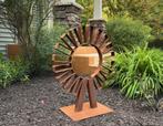 Metalen kunstwerk “Het Zonnewiel”, Tuin en Terras, Ophalen of Verzenden, Zo goed als nieuw