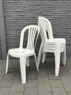 Witte Pvc tuinstoelen stapelbaar, Tuin en Terras, Ophalen, Gebruikt, Kunststof, Stapelbaar