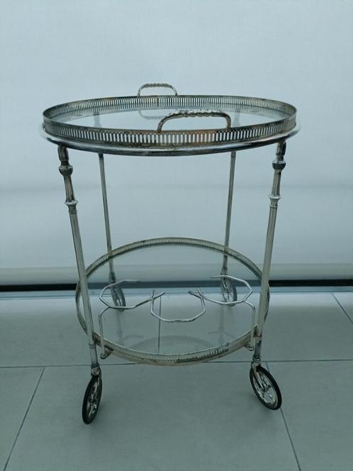 Vintage theetafel, antiek verzilverd trolley, dranken wagen,, Antiek en Kunst, Antiek | Zilver en Goud, Ophalen