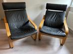 2 Poang fauteuils (IKEA) uit leer, Ophalen, Gebruikt, Leer, Scandinavisch