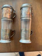 2 verzilverde frenchpress koffietassen, Ophalen