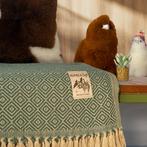 Alpaca wollen deken groen 200x140cm Zachte deken uit Peru, Vert, Couverture ou Couette, Envoi, Une personne