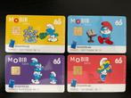 Complete set van 4 zeldzame mobiele kaarten „Smurf” uit 2018, Nieuw, Overige typen, Bus of Metro, Verzenden