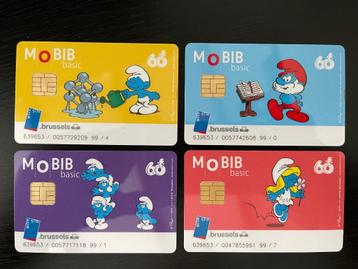 Set complet de 4 cartes mobib "Schtroumpf" RARE de 2018