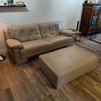 Lederen 3 zit zetel + poef, Huis en Inrichting, Ophalen