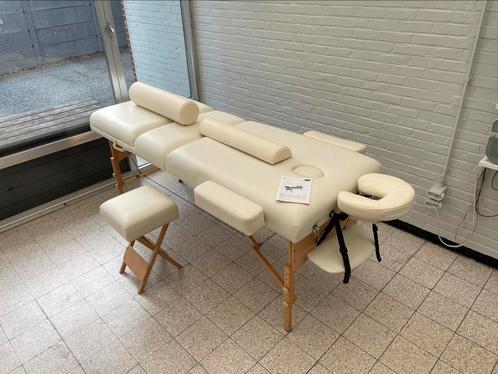 Tectake massagetafel met matras 10 cm + rolkussens en kruk, Sport en Fitness, Massageproducten, Zo goed als nieuw, Massagetafel