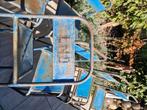 6 blauwe Indische tuinstoeltjes, Tuin en Terras, Ophalen, Gebruikt, Metaal, Stapelbaar