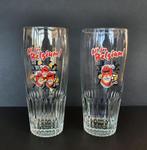 2 Bierglazen voor Jupiler – 33 cl – supporters Belgium, Verzamelen, Ophalen of Verzenden, Zo goed als nieuw, Bierglas