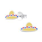 Kinderoorbellen 925 sterling zilver sombrero, Ophalen of Verzenden, Nieuw, Oorbellen