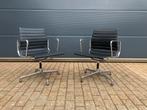 2x Zwart lederen alu Vitra Bureaustoelen EA108, Ophalen of Verzenden, Sede cassina artifort b&b italia togo mah jong leolux edra knoll