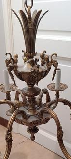 Bronzen luster met engeltjes, Huis en Inrichting, Lampen | Kroonluchters, Ophalen, Gebruikt